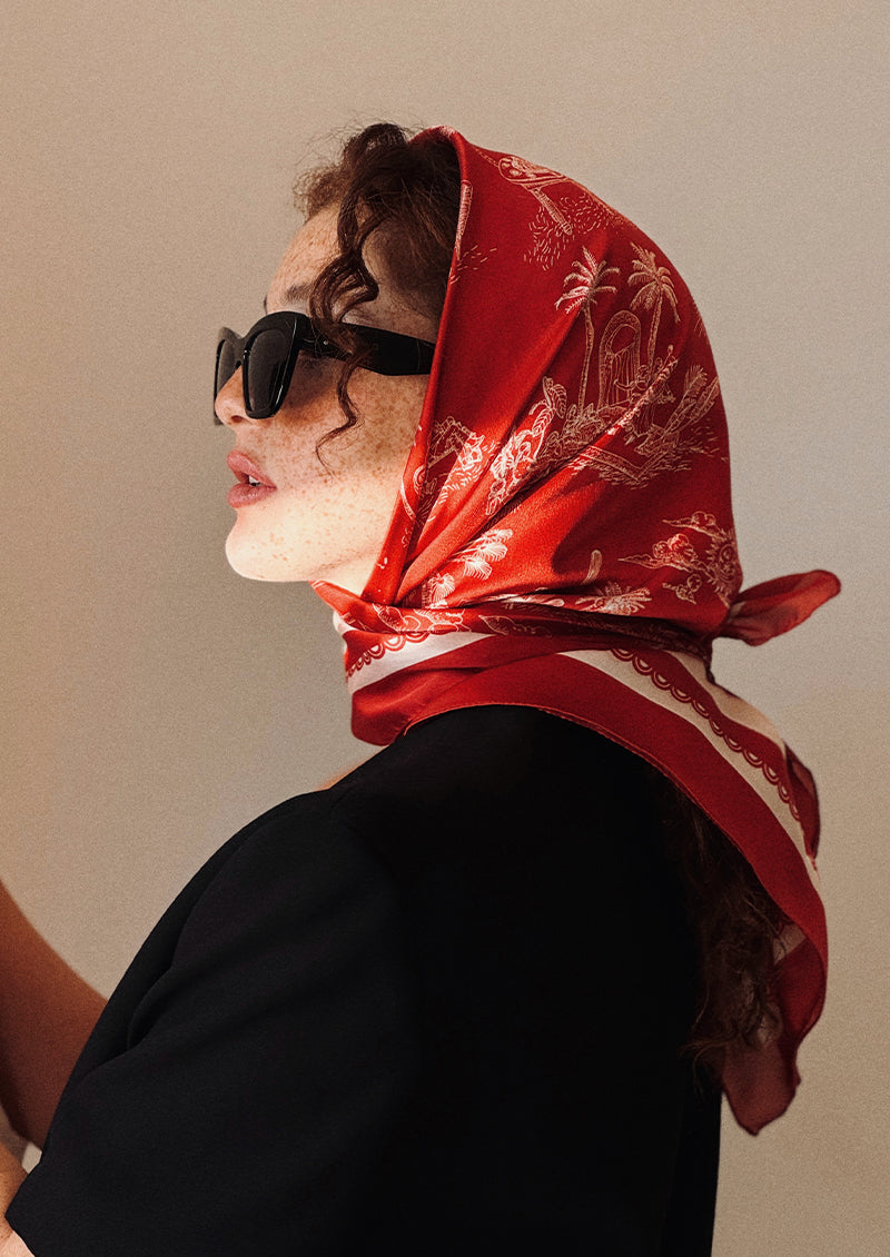 Maroc Foulard De Soie FOULARD CARRÉ DE SOIE MARIBIA