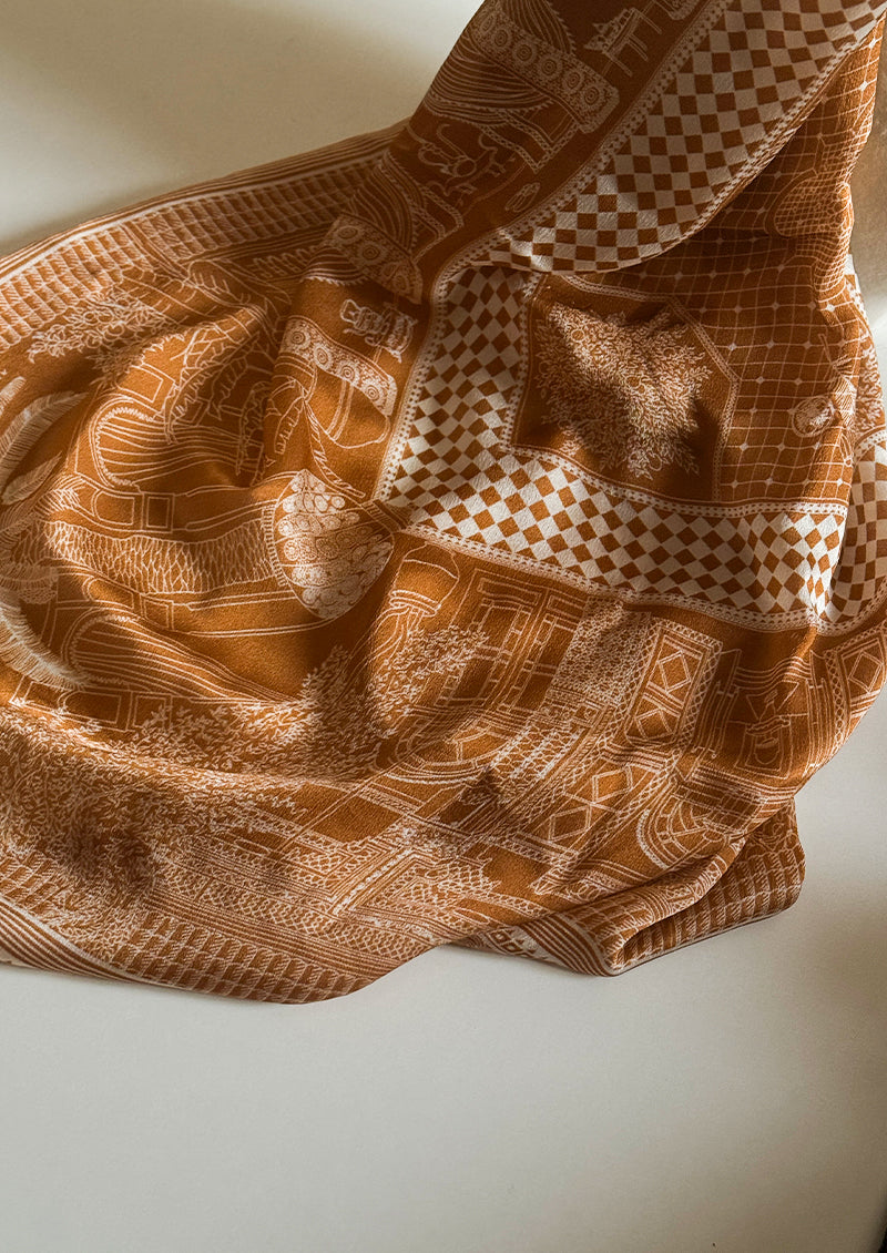 FOULARD CARRÉ DE SOIE Le riad aux merveilles