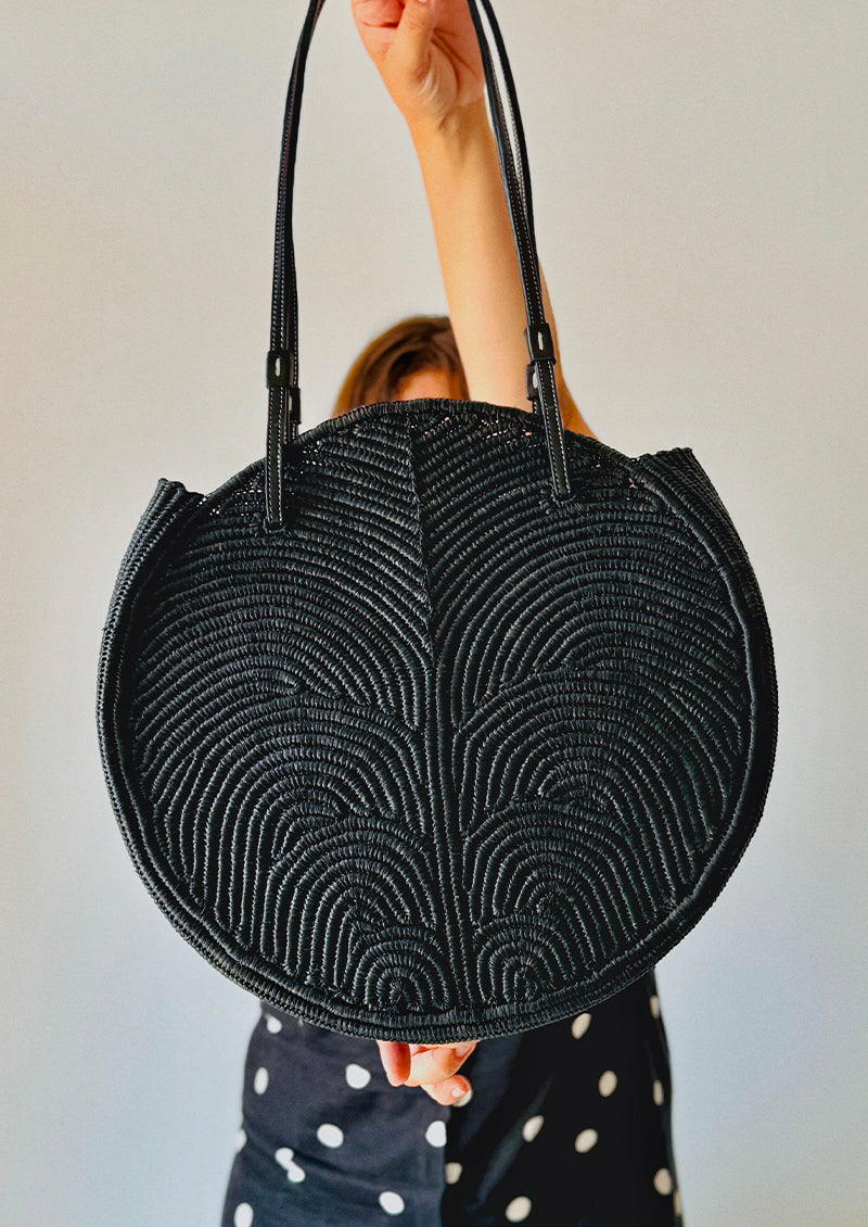 SAC PANIER PALMIER SIGNATURE NOIR