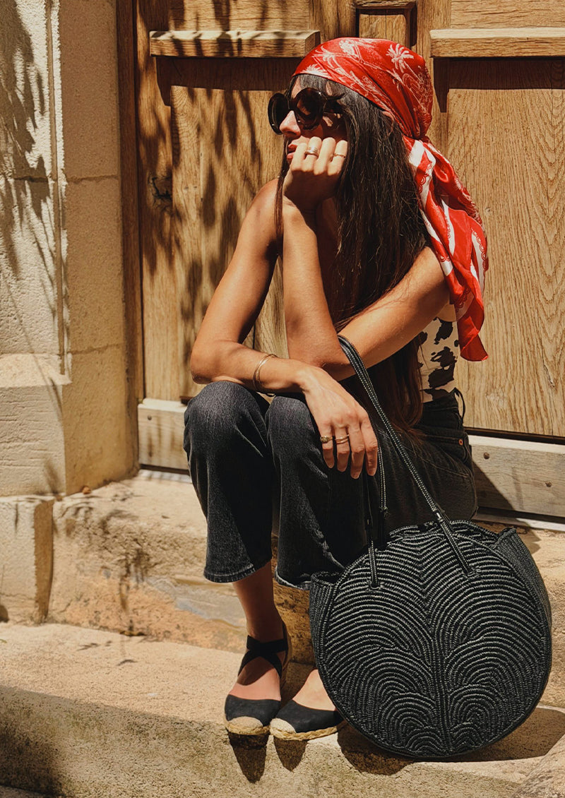 SAC PANIER PALMIER SIGNATURE NOIR