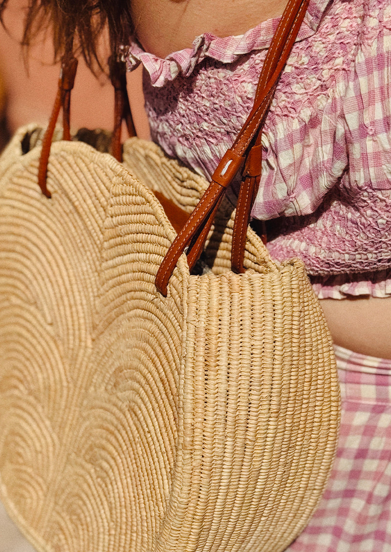 PALM SIGNATURE BASKET BAG NATURAL
