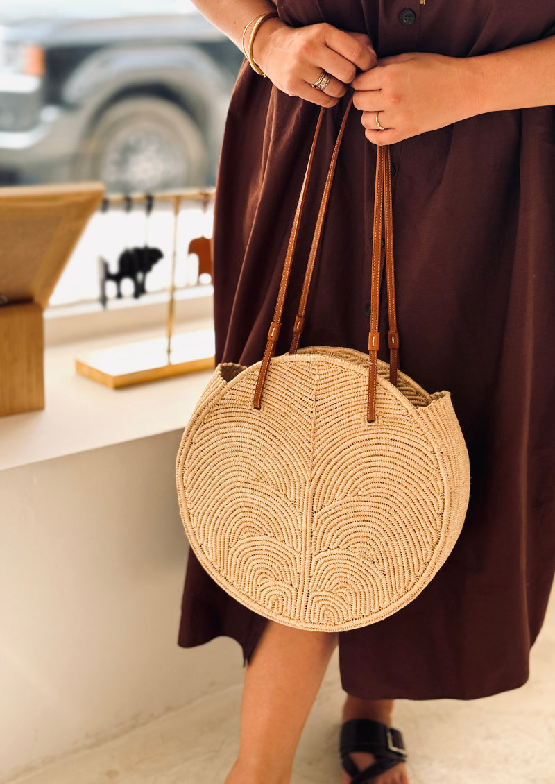 SAC PANIER PALMIER SIGNATURE NATUREL