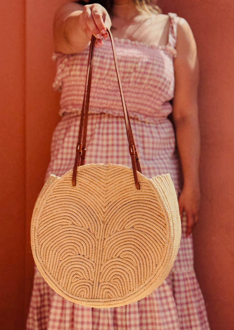 PALM SIGNATURE BASKET BAG NATURAL