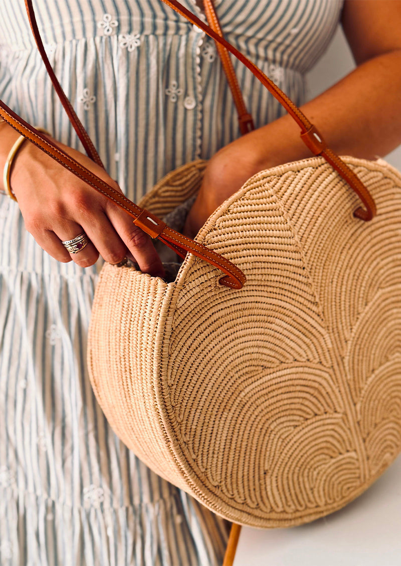 PALM SIGNATURE BASKET BAG NATURAL