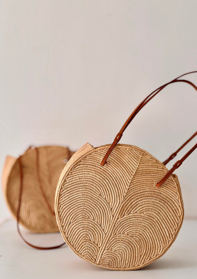 PALM SIGNATURE BASKET BAG NATURAL