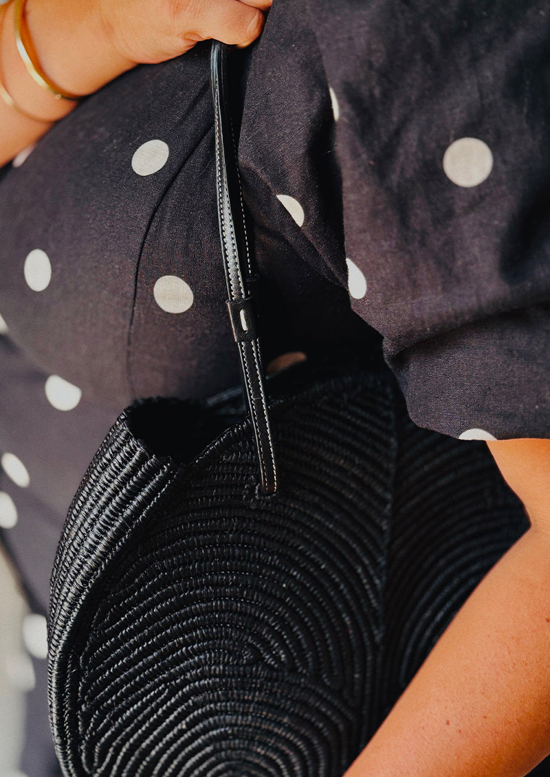 SAC PANIER PALMIER SIGNATURE NOIR