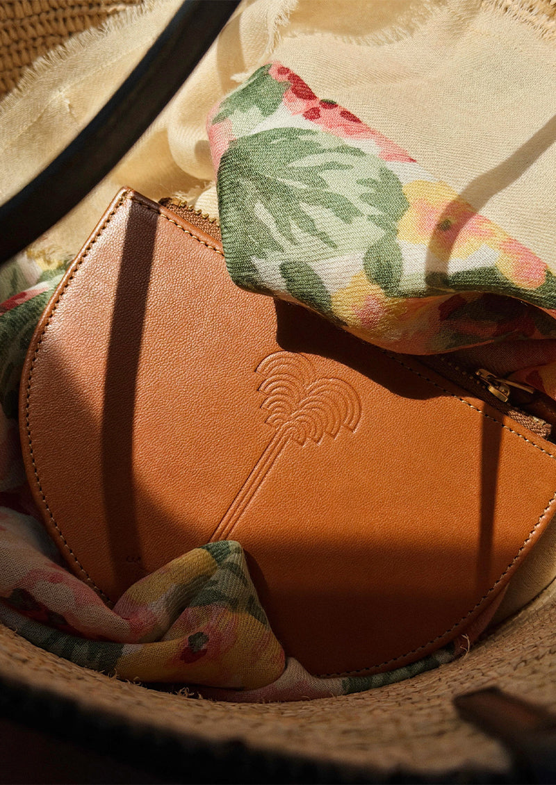 MINI POCHETTE PALM COGNAC