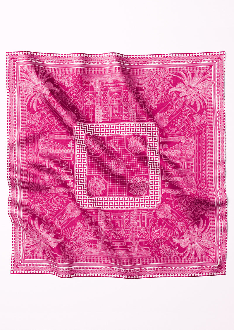 FOULARD CARRÉ DE SOIE LE RIAD AUX MERVEILLES