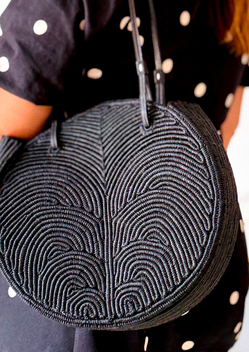 SAC PANIER PALMIER SIGNATURE NOIR