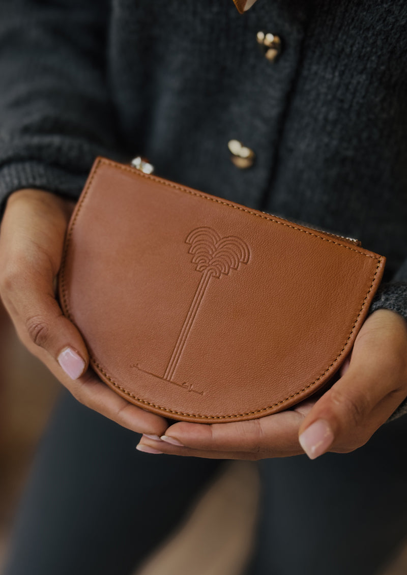 MINI POCHETTE PALM COGNAC